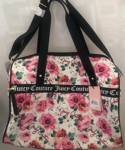 NEW! Juicy Couture “Our Zips Say It All” Pick Your Petal Cream Duffel Bag ~