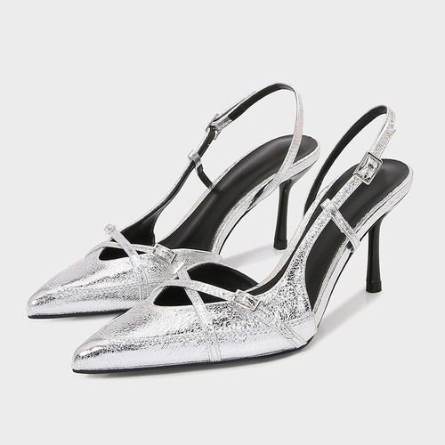 Womens ZARA Spring New Buckle Belt Pointed Toe High Heels Muller Casual Sandals