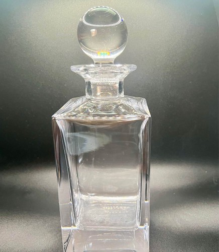 Tiffany & Co Marked Classic Crystal Square Decanter with stopper Heavy
