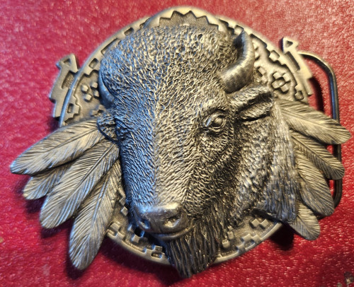 Vintage Belt Buckle American Indian Buffalo Design GAP 1994 Model No. 4182