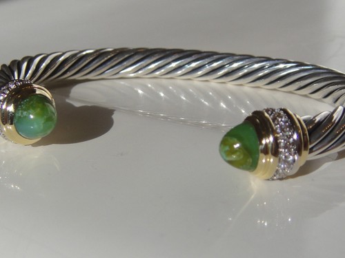 DAVID YURMAN 18K G ,SS DIAMOND PERUVIAN OPAL BRACELET
