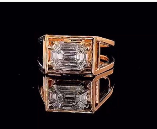 0.61cts Natural Round Shape diamond 14K Rose gold Engagement Apex Ring