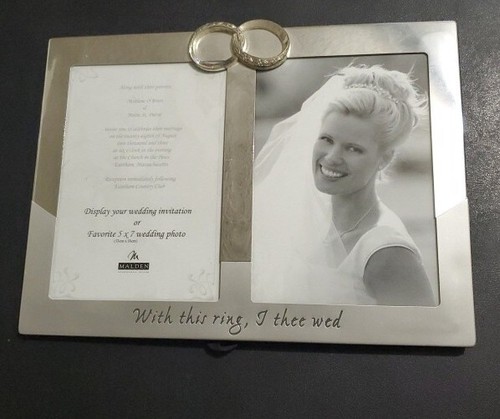 With This Ring  I Thee Wed 5x7 Wedding Frame with Rings Attachment