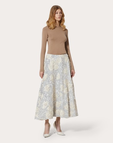 Valentino Midi skirt in Sequin embroidered organza   BNWT   RRP$25 900 AUD