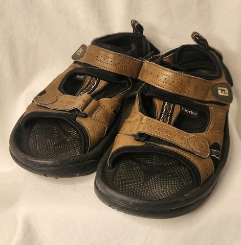 FootJoy FJ Spikes Golf Sandals Brown Strap Open Toe 45493 Size 10M