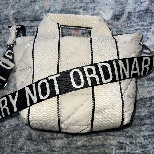 ZARA “Not Ordinary” Cream Puffy Quilted Crossbody Bag