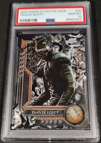 TRAVIS SCOTT CACTUS JACK PSA 10 POP 18 TRAVIS SCOTT FANATICS FEST ✨2024 Topps Cosmic Chrome x Cactus Jack