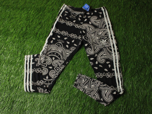 LEGGINGS PANTALONI CLASSICI DA DONNA ADIDAS PAISLEY ORIGINALI 3 RIGHE TAGLIA 10 (S; 36)