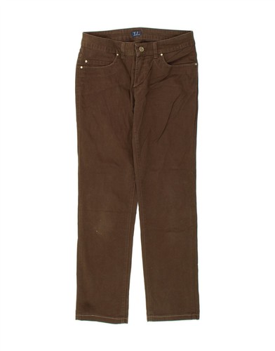 Jeans donna dritto TRUSSARDI W26 L28 cotone marrone BG33