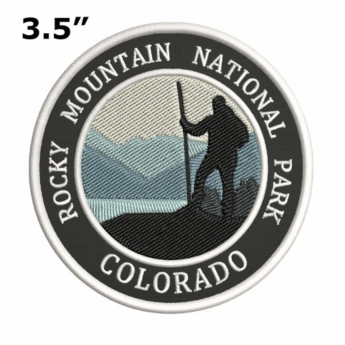STATE BAGS Rocky Mountain Park Travel Patch Embroidered Hook Loop Applique Nature Badge
