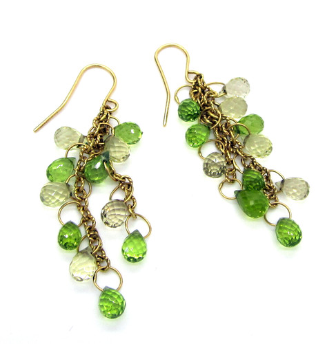 TIFFANY & CO. Tiffany & Co Orecchini Forati Oro Giallo 18k Briolette Peridoto Quarzo Limone