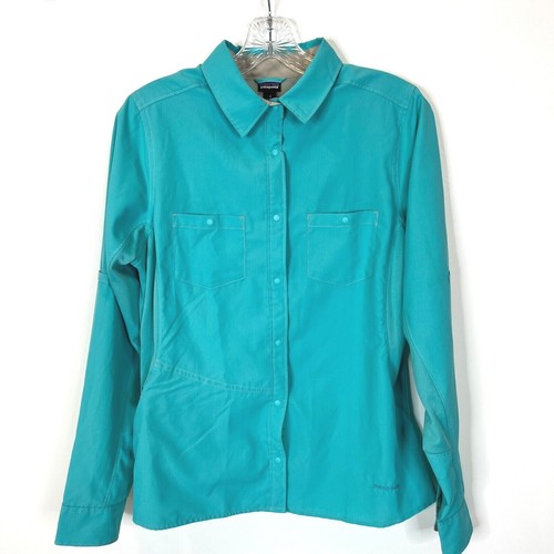 Patagonia Womens Small Button Up Teal Long Sleeve Shirt #STY54260SP16