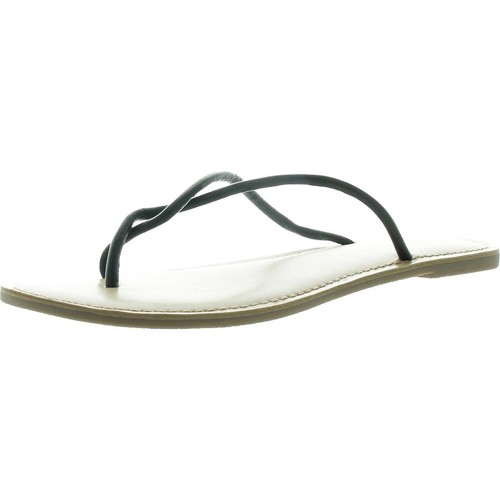Chinese Laundry Womens Camisha Black Leather Flip Flops 9 Medium (B M) BHFO 0365