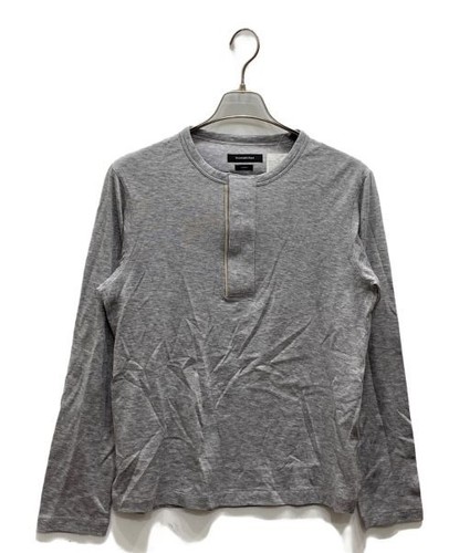 ERMENEGILDO ZEGNA Cashmere blend henley neck top gray UY387 7
