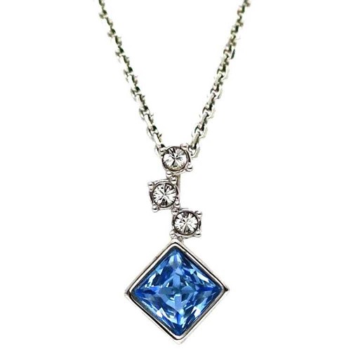 Collana Swarovski EC 2199 Argento Blu 666547 Buone Condizioni Metallo Cristallo