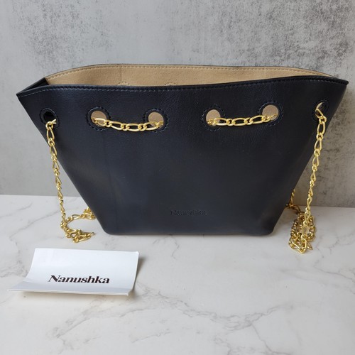 Nanushka   The Gather Micro Black   Micro Size Bag With Metal Chain   Nappa