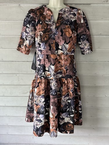 Kay Unger New York Floral Satin Dress Size 10