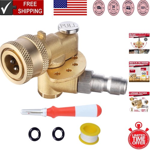 Stainless Steel Lock Pivoting Coupler for 1 4" Quick Connect   5 Cleaning Angles