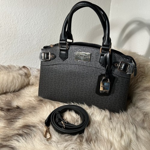 NWT Guess Hayworth Satchel With Crossbody Strap   Coal