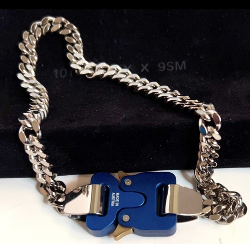 1017 ALYX 9SM Classic Blue Collana Fibbia a Maglia  M  Nuova con etichette  Austria  FW 2021