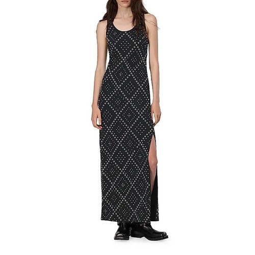 Abito Rag & Bone Priscilla nuovo con etichette taglia M nero borchie senza maniche maxi dress ($695)