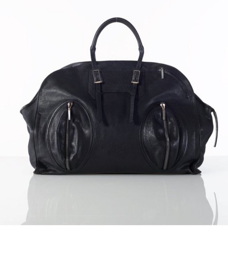 Borsa tote HTF 2011 Helmut Lang Bunker in pelle nera invecchiata usata in ottime condizioni