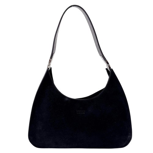 STRADIVARIUS GUCCI Hobo Suede Black Shoulder Bag