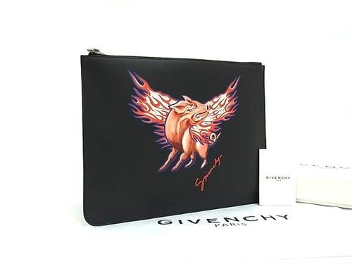 GIVENCHY Clutch Bag Thanks Your Lucky Stars Leather Pig Secon