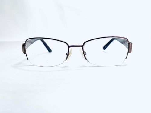 Valentino Eyeglasses Brown Metal Rectangular Half Rim Italy V5767 0YT7 53 17 130