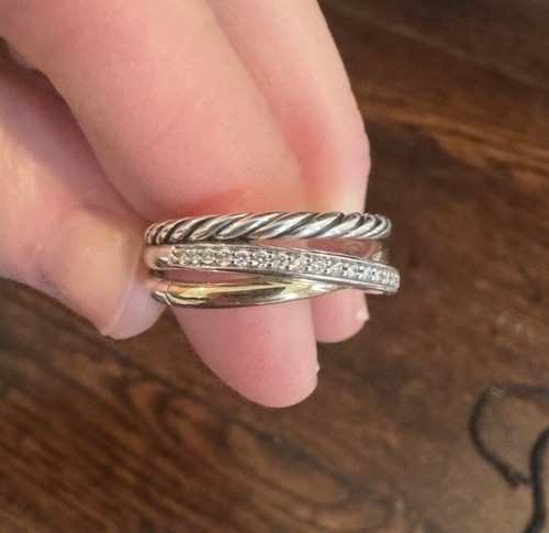 Anello David Yurman Crossover Oro Giallo 18k .10ctw Diamanti R18338DS8ADI