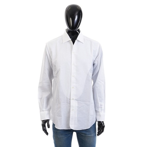 LORO PIANA 1225$ White 'Andre' Shirt   Cotton  Linen  Long Sleeves