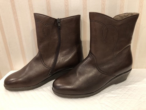 LI NING SALAMANDER BOOTS BROWN NAPPA LEATHER UPPER  WOOL LINING SIZE 5.5 MADE IN GERMANY