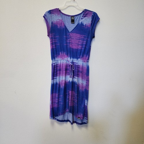 THE NORTH FACE Northface Dress S Blue Purple Tie Dye Drop Waist Vneck Athletic Active Summer