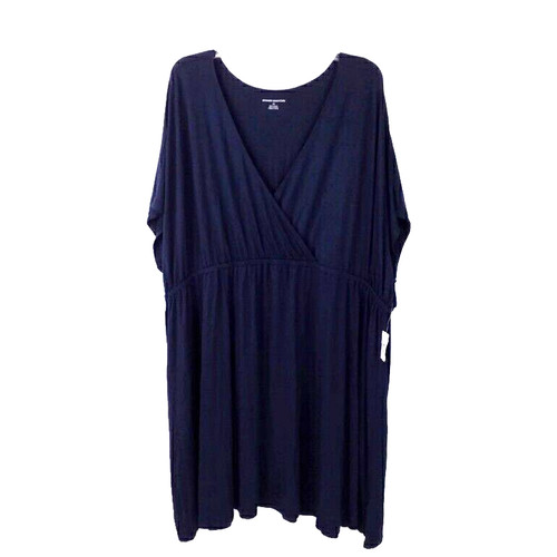 Amazon Essentials Surplice Neckline Short Sleeve Knit Mini Dress Womens Blue 5X