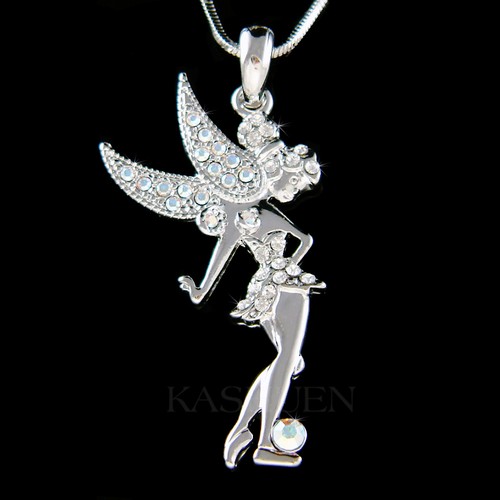 Collana Con Ali Di Angelo Tinker Bell Realizzata Con Cristallo AB Swarovski