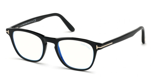 New TOM FORD Eyeglasses TF 5625 B 001 48 19 145 Black Frames Blue Block Lenses