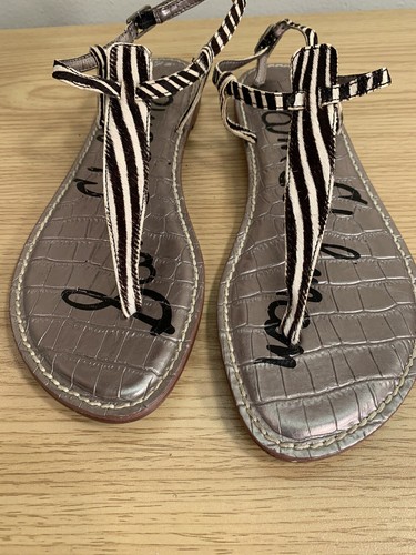 Perizoma Sam Edelman donna taglia 10M stampa animalier nero bianco argento plantare