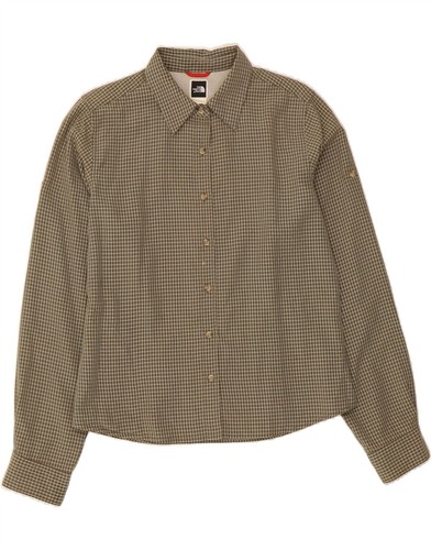 THE NORTH FACE Womens Shirt Blo UK 16 Large Khaki Check Rayon BS04
