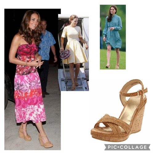 Sandali con zeppa Stuart Weitzman beige rafia sughero UK 3 US 5 RP £ 295 Kate Middleton