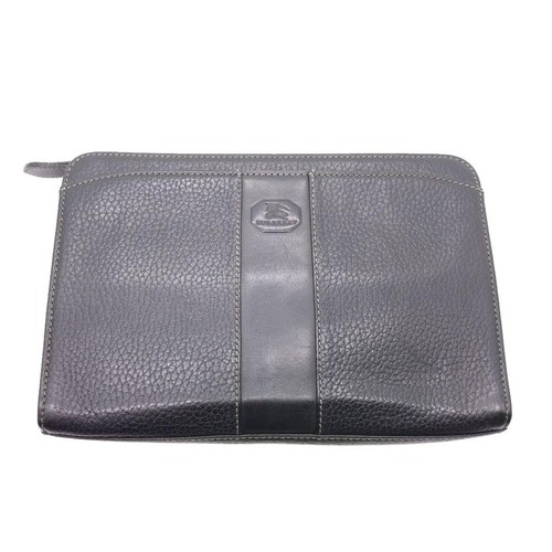 [Beautiful condition] BURBERRY Leather black clutch bag check