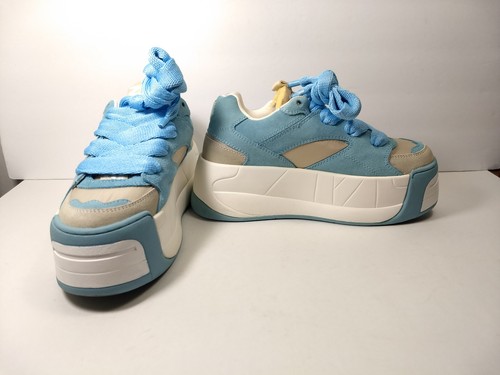 Rare Naked Wolfe Snatch Blue Platform Sneakers Size US 9 Modern Rave Skater