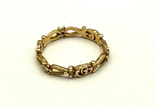 Gucci 18k Flora GG Marmont Diamond Ring 18 US 8.25 750 Yellow G $1500