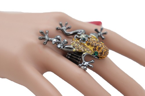 Hot Women Black Metal Fashion Ring Frog Animal Stretch Band Sexy Jewelry Travel