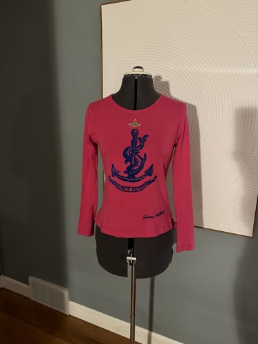 Vivienne Westwood XS Hot Pink Long Sleeve T shirt G Label   Dolphin Friends