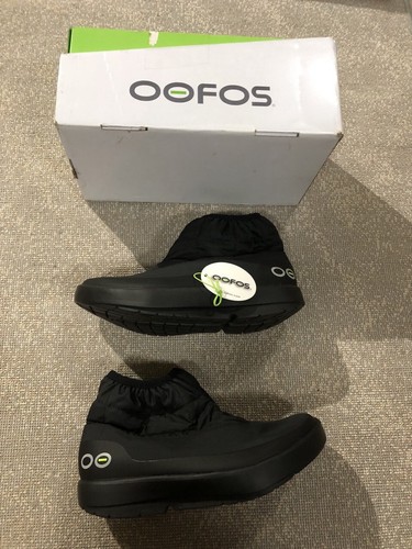 Oofos Oomg Bootie Men 10 5 Shoes Black Pull On Ankle Boots Recovery Casual NEW