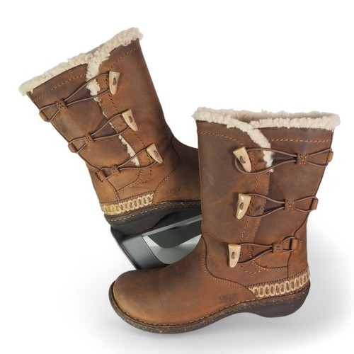 Stivali UGG Kona metà pelle di vitello foderati sherpa marrone castagno 5156 donna 7