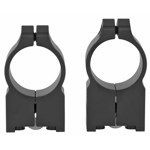 Warne Fixed Ring Set Ruger M77 Direct Attach 1" High Scope Mount Alloy Black