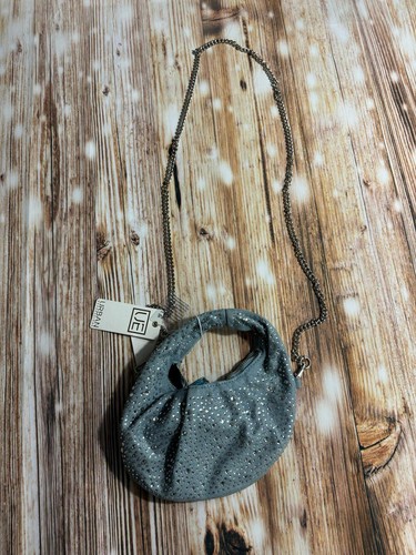 Urban Expressions Denim "Kimmie" Mini Crossbody Purse Bling Rhinestones NWT New