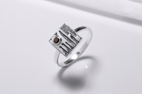 Abstract Art Fashion Ring Square Women Signet Unique Style Handmade Jewelry