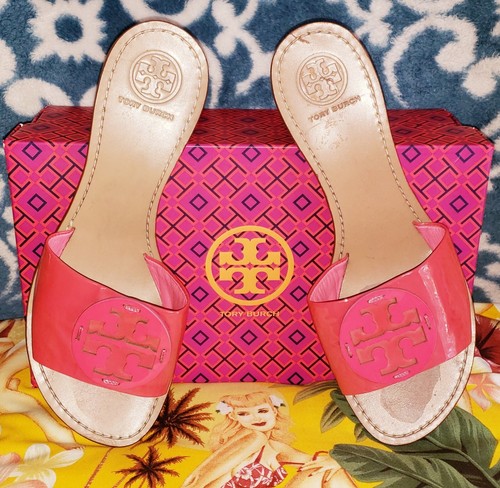 SANDALI TORY BURCH MILLER HOLLY FIRMA LOGO PELLE ROSSA SCARLATTA TACCHI 41 10